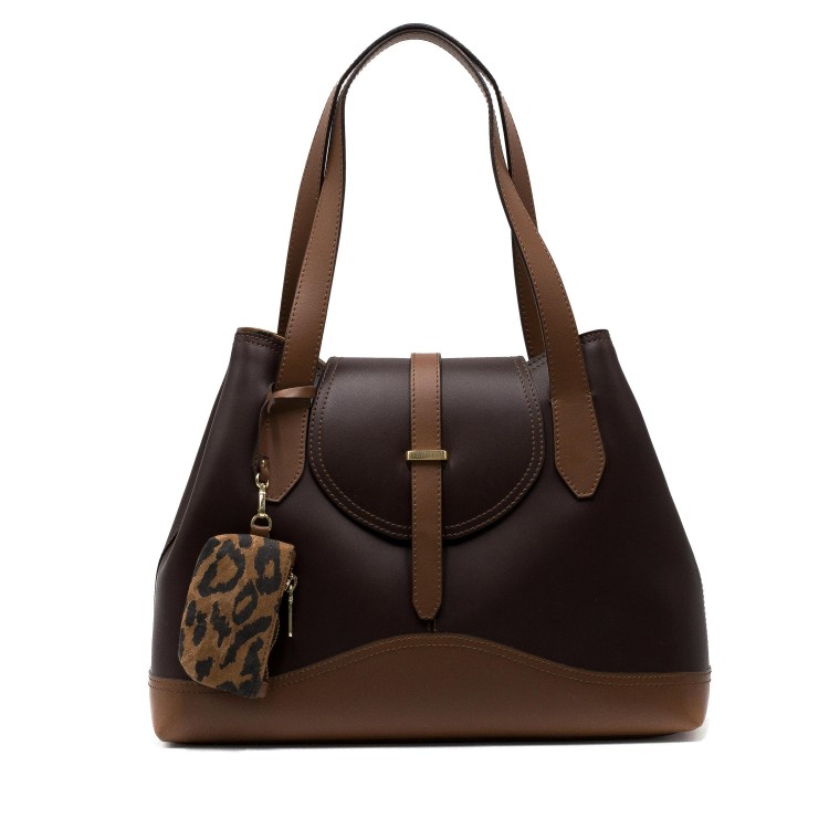 Женская Итальянская сумка Ripani из натуральной гладкой кожи коричневого цвета