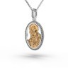 Підвіска-іконка Божа Матір із комбінованого золота, з діамантами 132771121