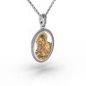 Підвіска-іконка Божа Матір з комбінованого золота, з діамантами 132771121