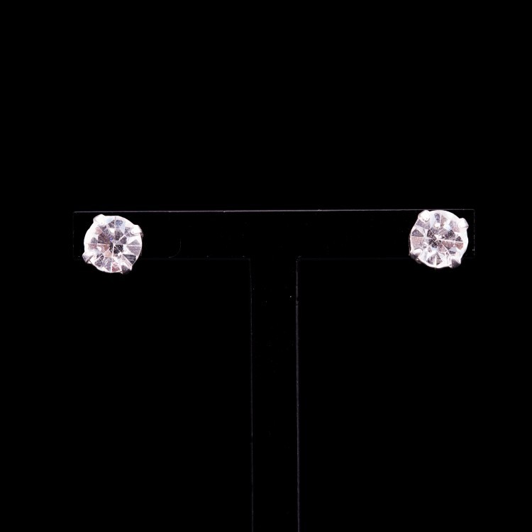 Жіночі сережки із сталі круглої форми із кристалами Jablonec