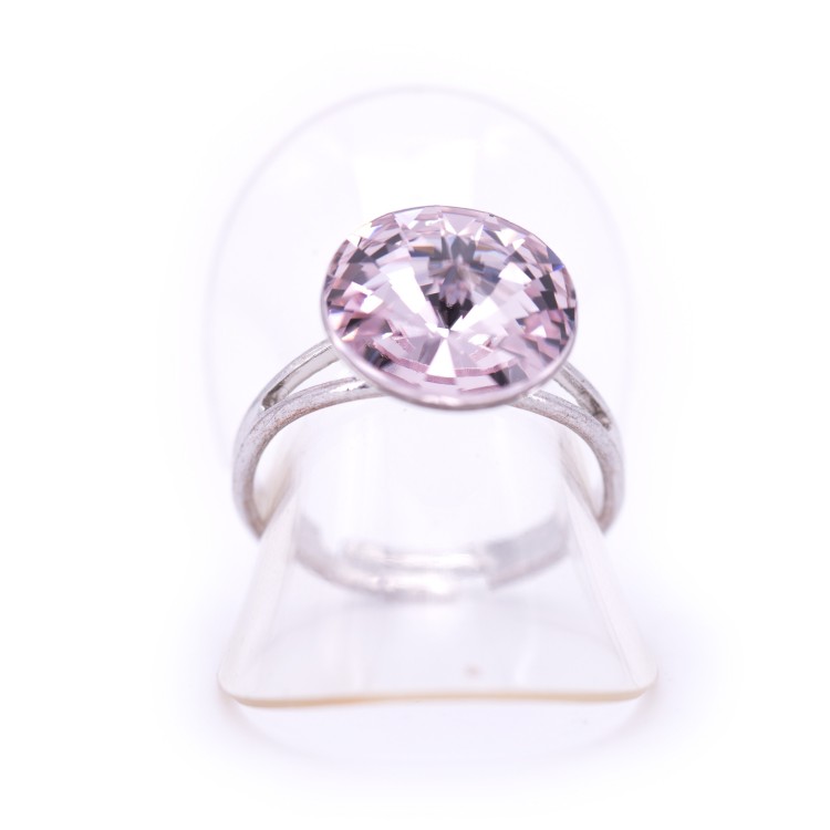 Женское кольцо из стали с кристаллами светло-лавандового цвета  Jablonec