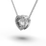 Кольє "Серце" з білого золота, з діамантами 735751121