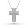 Кольє «Хрестик» з білого золота, з діамантами 116001121