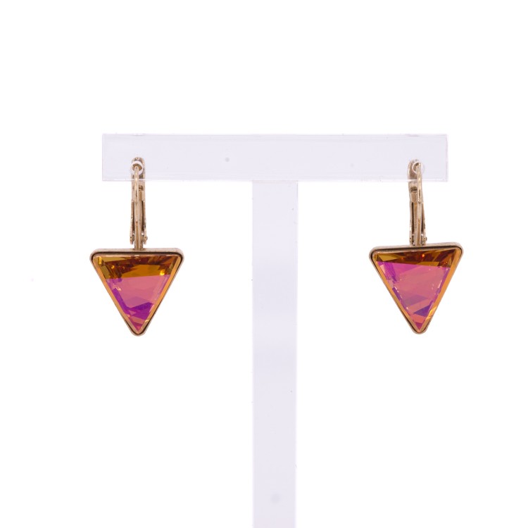 Женские серьги в форме треугольника с кристаллами золотистого цвета  Jablonec