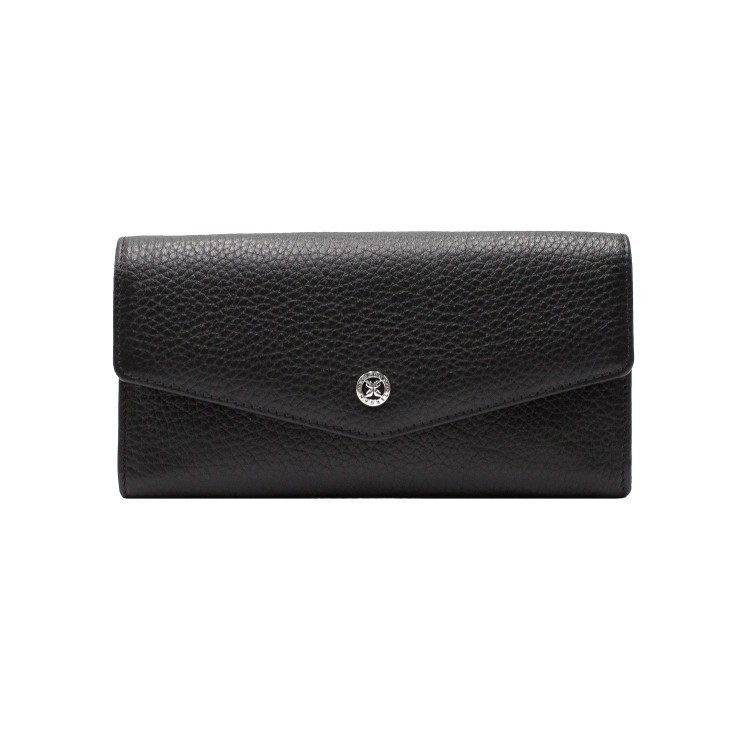 Жіночий гаманець із натуральної шкіри чорного кольору Tergan