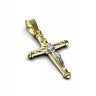Крестик з комбінованого золота, з діамантом 11232421