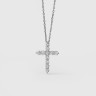 Кольє «Хрестик» з білого золота, з діамантами 112131121