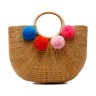 Жіноча солом&#39;яна сумка Bao Bao бежевого кольору