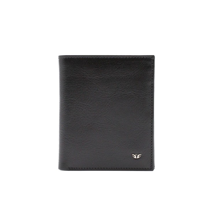 Чоловічий гаманець із натуральної гладкої шкіри чорного кольору Tergan