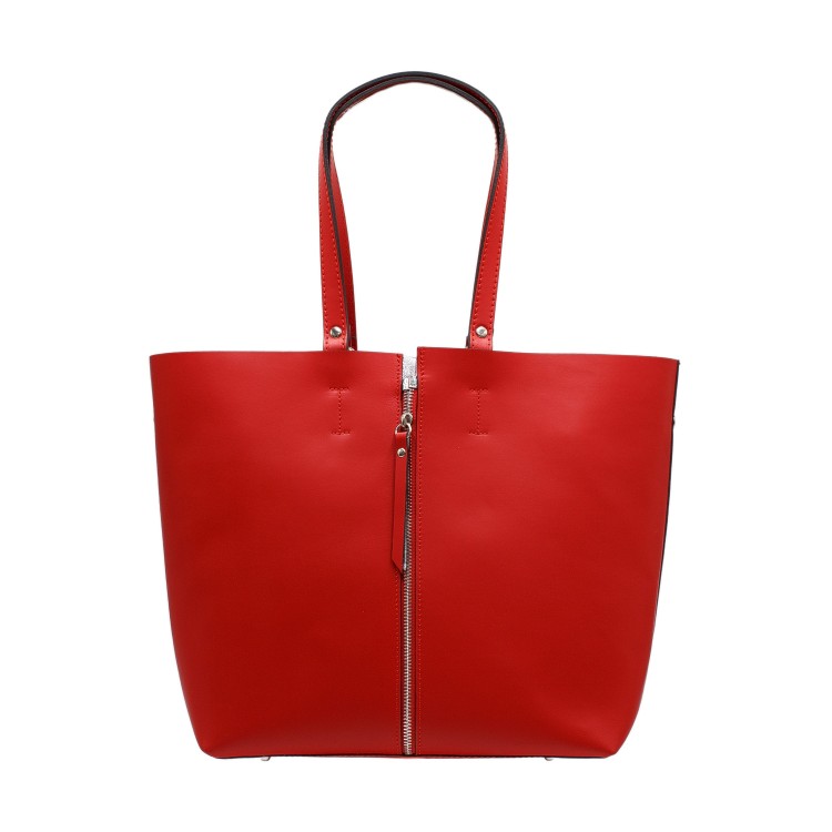 Жіноча сумка з натуральної гладкої шкіри червоного кольору Facebag