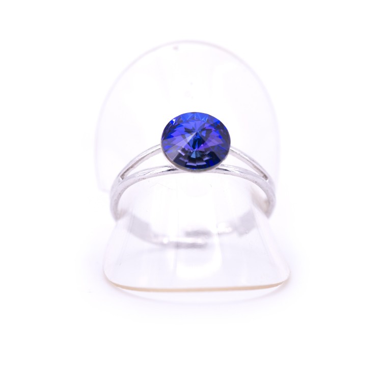 Женское кольцо из стали с кристаллами синего цвета Jablonec