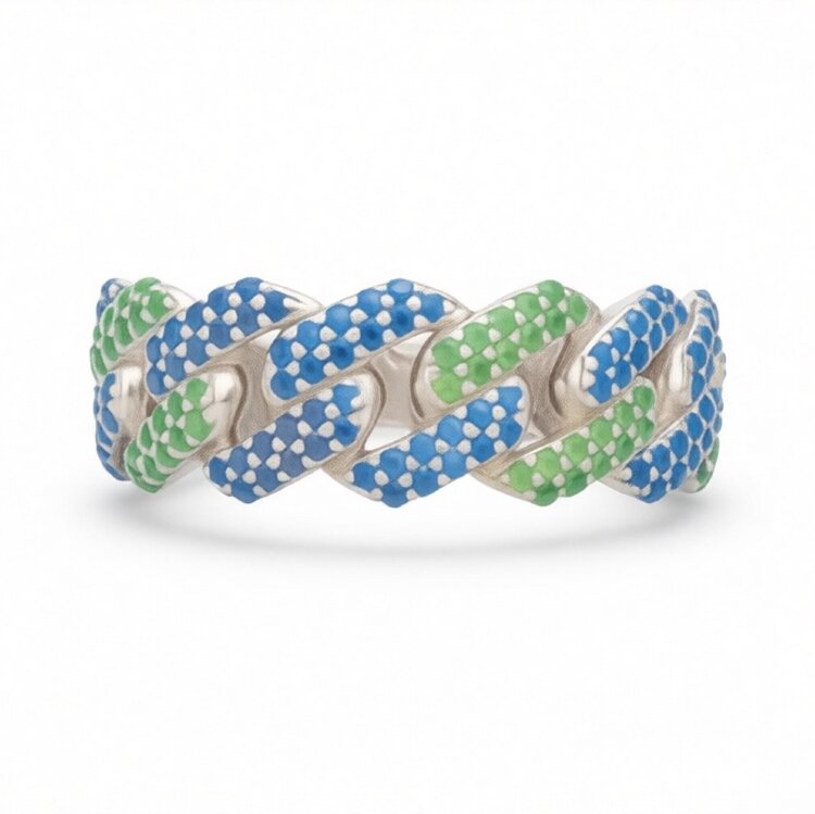 Каблучка Rainbow з фіанітами DM4262-1-3CR Каблучка Rainbow з фіанітами DM4262-1-3CR