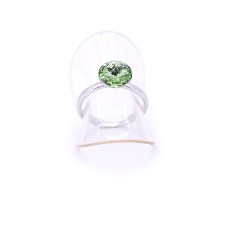 Жіноче кільце із сталі з кристалами світло-зеленого кольору Jablonec