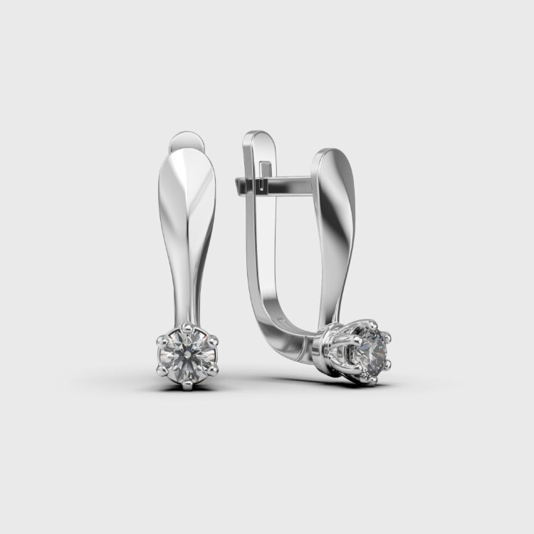 Сережки у білому золоті, з діамантами 348881121