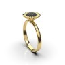 Каблучка «Соняшник» із жовтого золота, з чорними діамантами 226153122