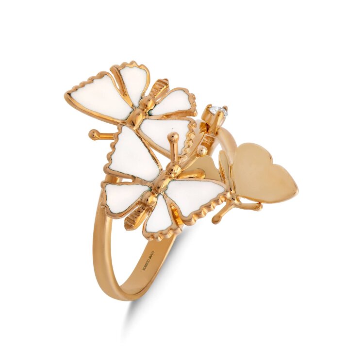 Каблучка White Dreams з емаллю та діамантом WDFR0006-00