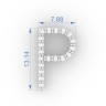 Колье с буквой P в белом золоте с бриллиантами 134031121
