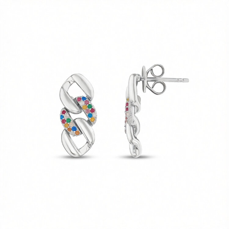 Сережки Rainbow з фіанітами DM4262-2-7CE Сережки Rainbow з фіанітами DM4262-2-7CE