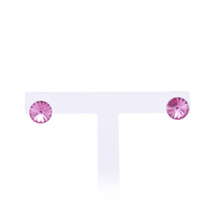 Жіночі сережки-гвоздики із кристалами фіолетового кольору Jablonec
