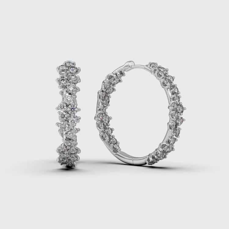 Сережки у білому золоті, з діамантами 347701121
