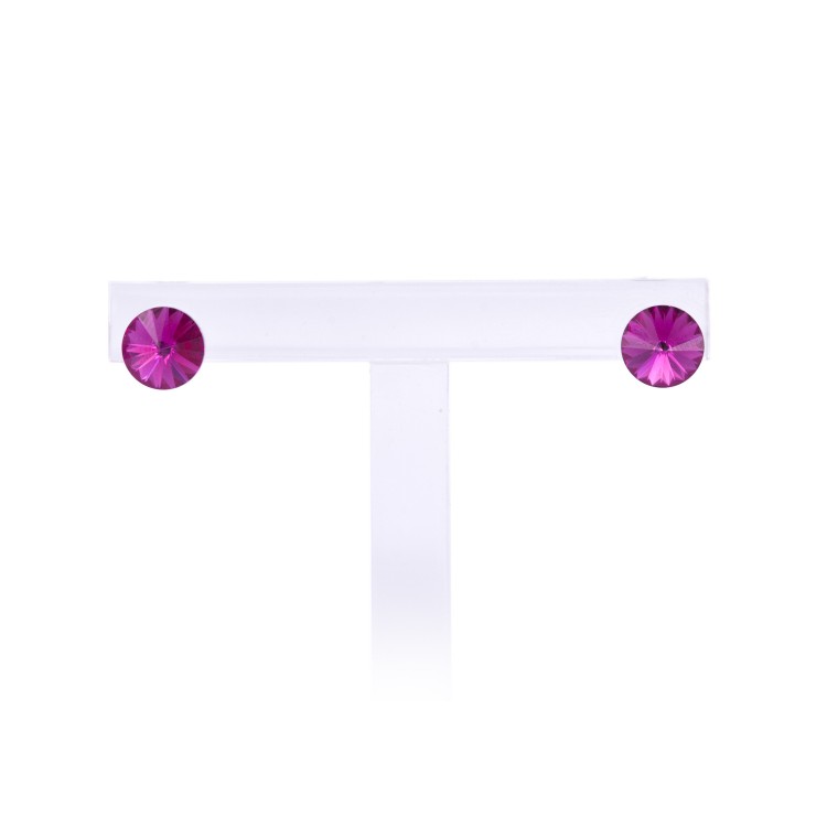 Жіночі сережки-гвоздики із кристалами фіолетового кольору Jablonec
