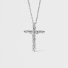 Кольє «Хрестик» у білому золоті, з діамантами 147451121