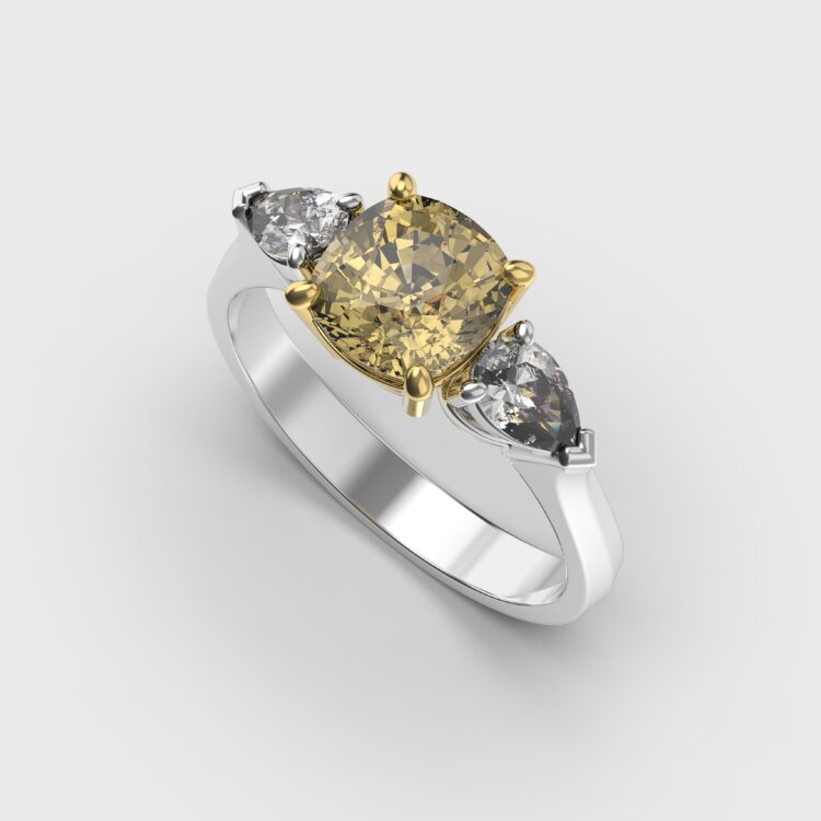 Каблучка у комбінованому золоті, з діамантами 249261121