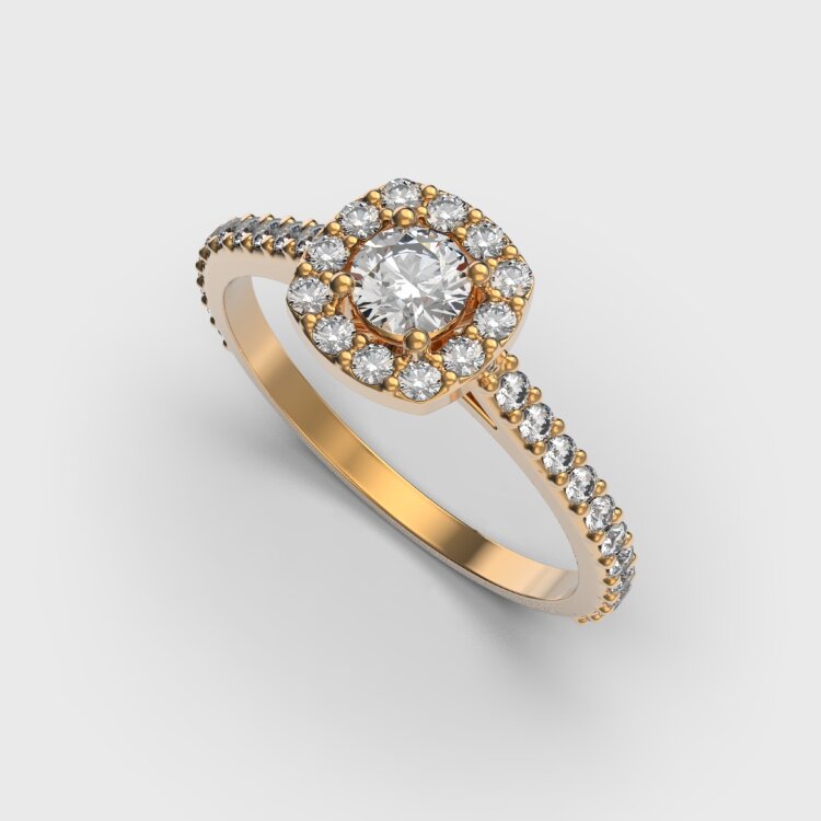 Каблучка у червоному золоті, з діамантами 248151321