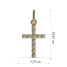 Хрестик з червоного золота, з діамантами 16842421