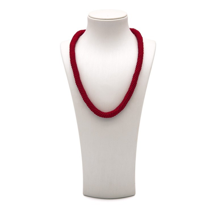 Жіночі намисто зі сталі та бісеру червоного кольору Jablonec