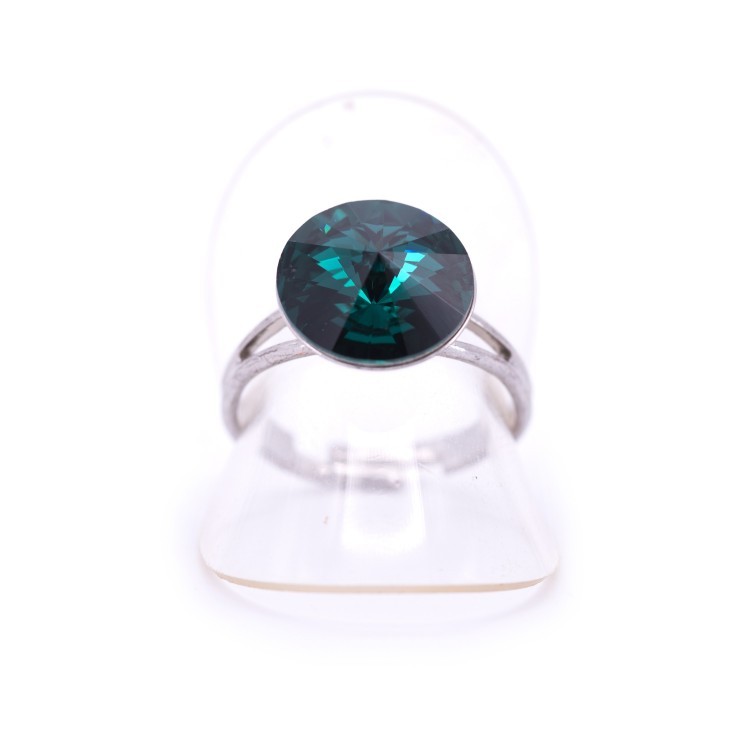 Женское кольцо из стали с кристаллами бирюзового цвета  Jablonec