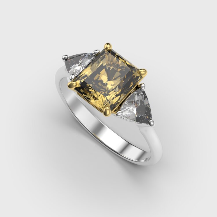 Каблучка у комбінованому золоті, з діамантами 249251121