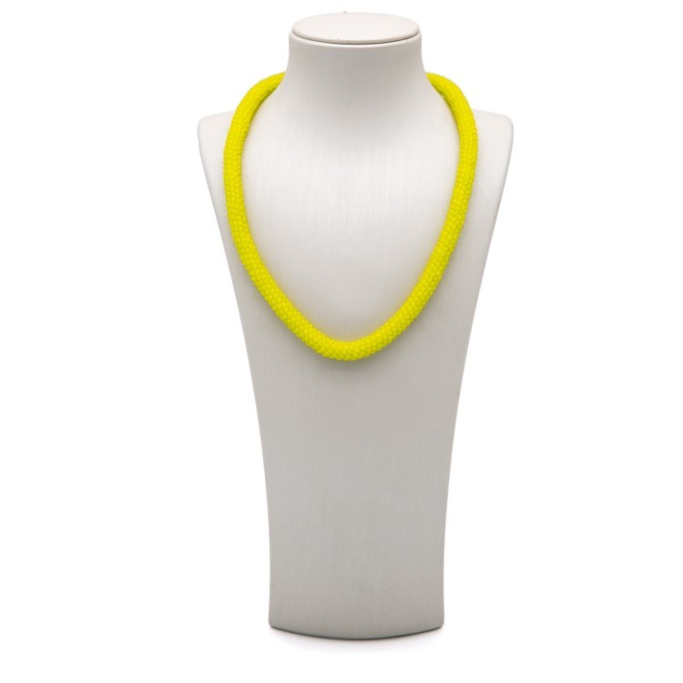 Жіночі намисто зі сталі та бісеру жовтого кольору Jablonec