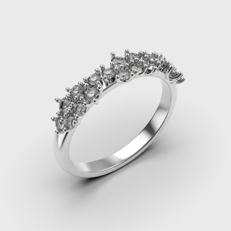 Каблучка у білому золоті, з діамантами 247871121
