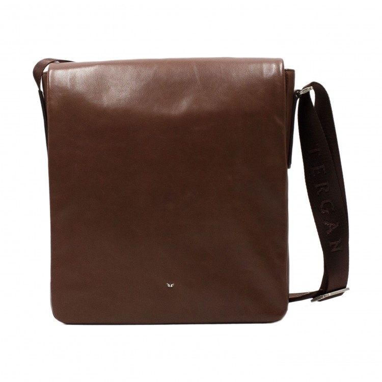 Чоловічі сумки з натуральної гладкої шкіри коричневого кольору Tergan
