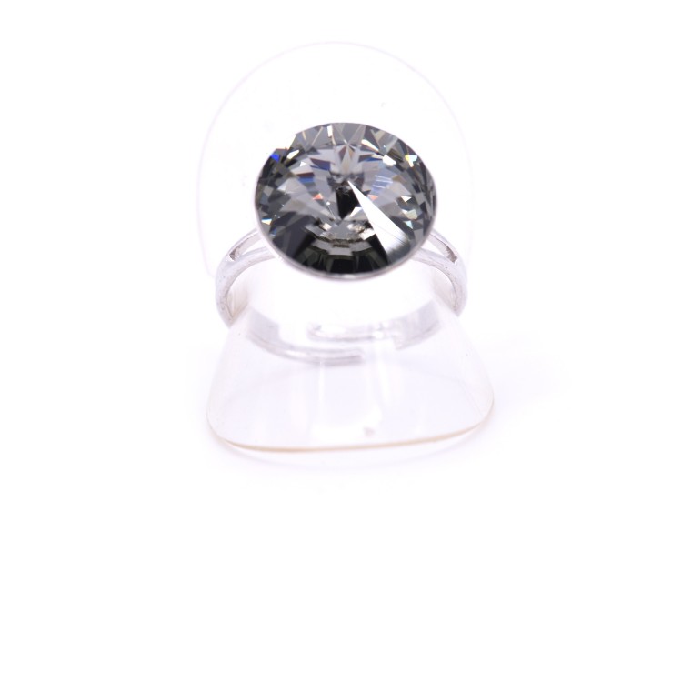 Жіноче кільце із сталі з кристалами світло-сірого кольору Jablonec