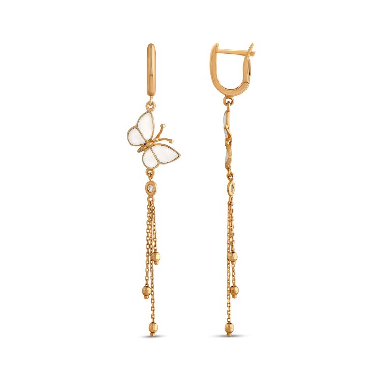 Сережки White Dreams з емаллю та діамантами WDXE0003-00