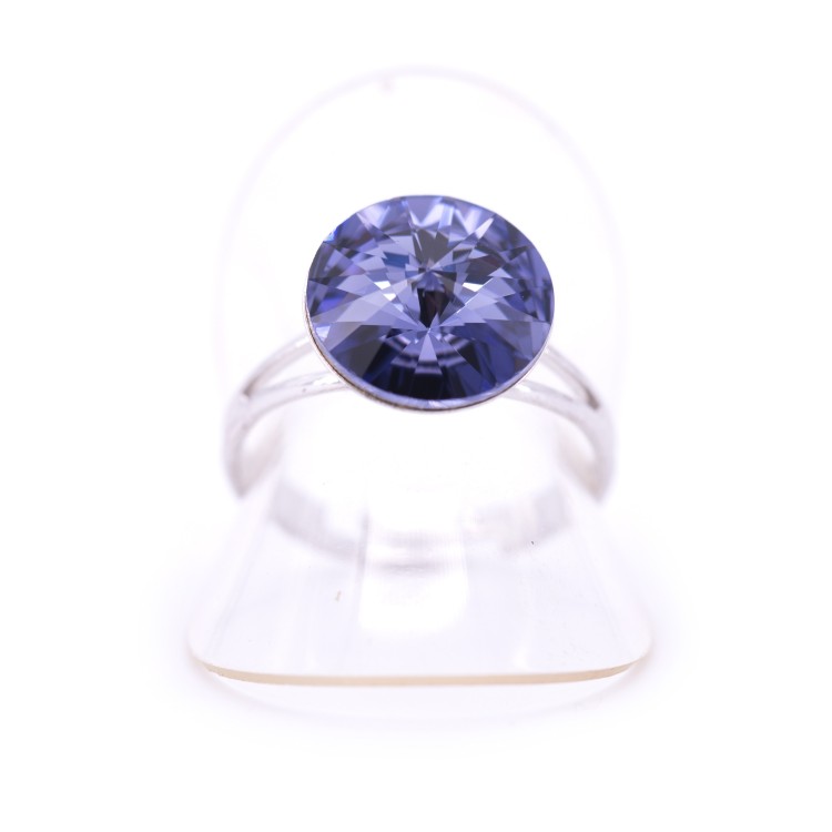 Женское кольцо из стали с кристаллами синего цвета  Jablonec