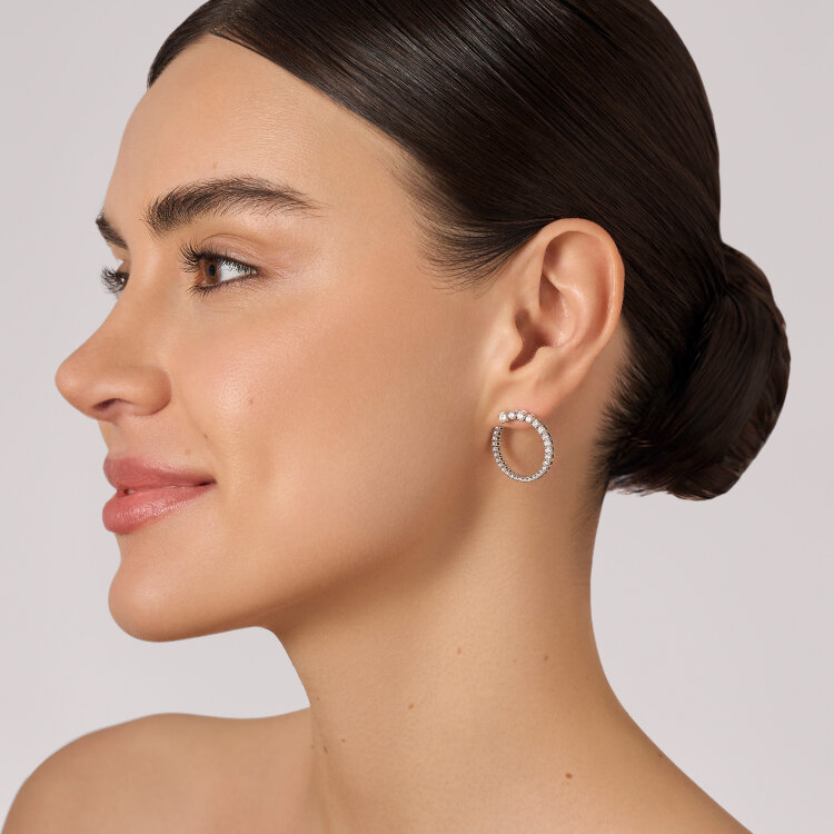 Сережки у білому золоті, з діамантами 347281121