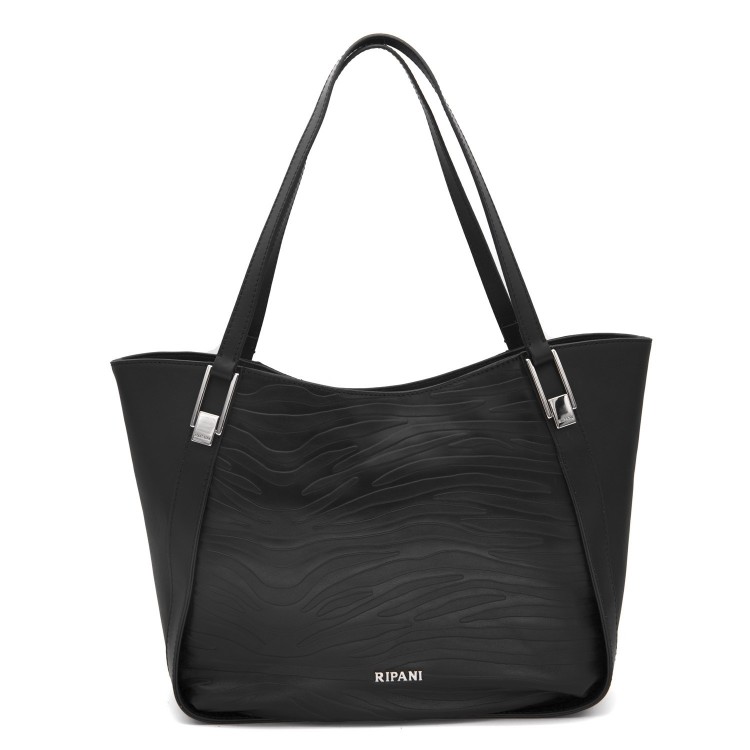 Жіноча Італійська сумка Ripani з натуральної шкіри чорного кольору