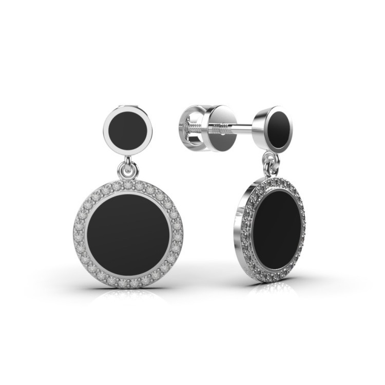 Серьги из белого золота с бриллиантами 315761121