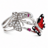 Кольцо Roberto Bravo Monarch Butterfly с эмалью и фианитами.
