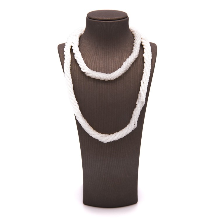 Жіночі намисто зі сталі та бісеру білого кольору Jablonec
