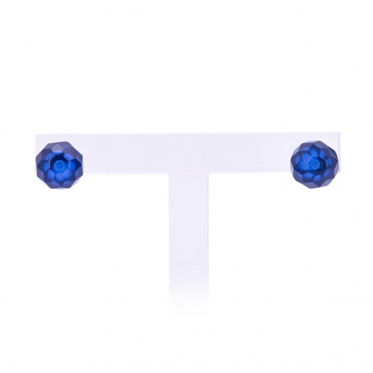Жіночі сережки-гвоздики із кольоровими кристалами синього кольору Jablonec