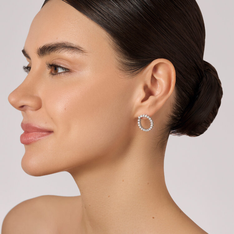 Сережки у білому золоті, з діамантами 347321121