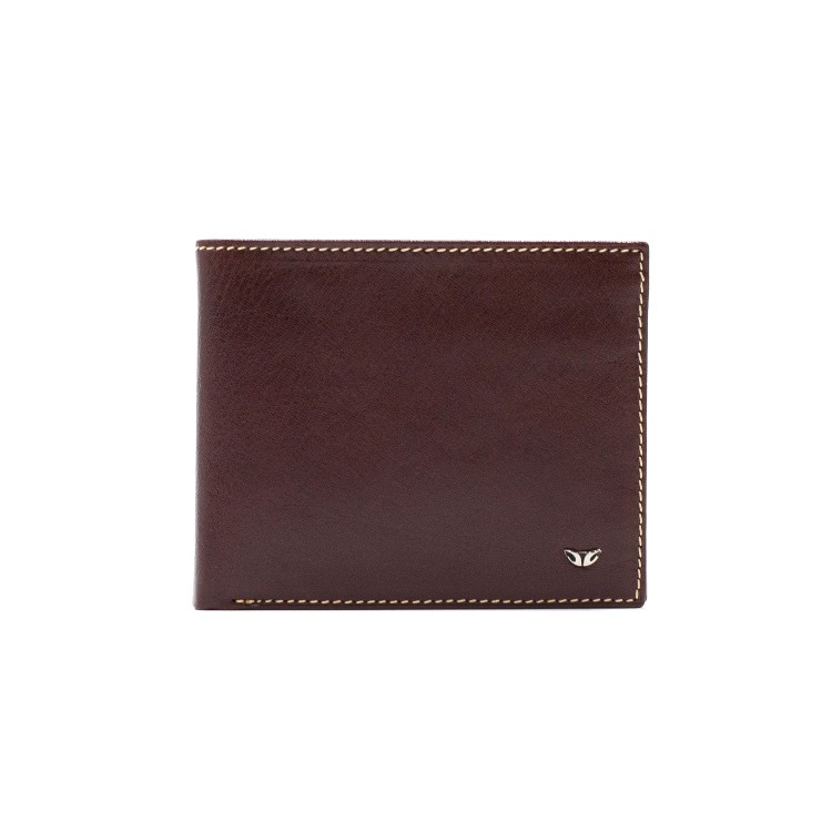 Чоловічий гаманець з натуральної гладкої шкіри коричневого кольору Tergan