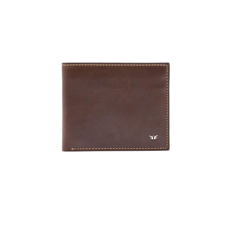 Чоловічий гаманець з натуральної гладкої шкіри коричневого кольору Tergan