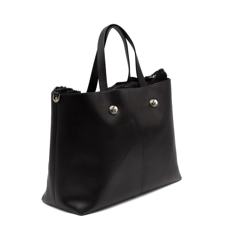 Женская Итальянская сумка Ripani из натуральной гладкой кожи чёрного цвета 