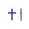 Кольє «Хрестик» у білому золоті, з діамантами 748171121