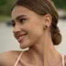 Серьги «Подсолнечник» из желтого золота, с черными бриллиантами 326173122